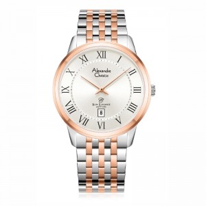 Alexandre Christie AC 8709 Silver Rosegold Roman Man Slim Elegance Sapphire MDBTRSLRM